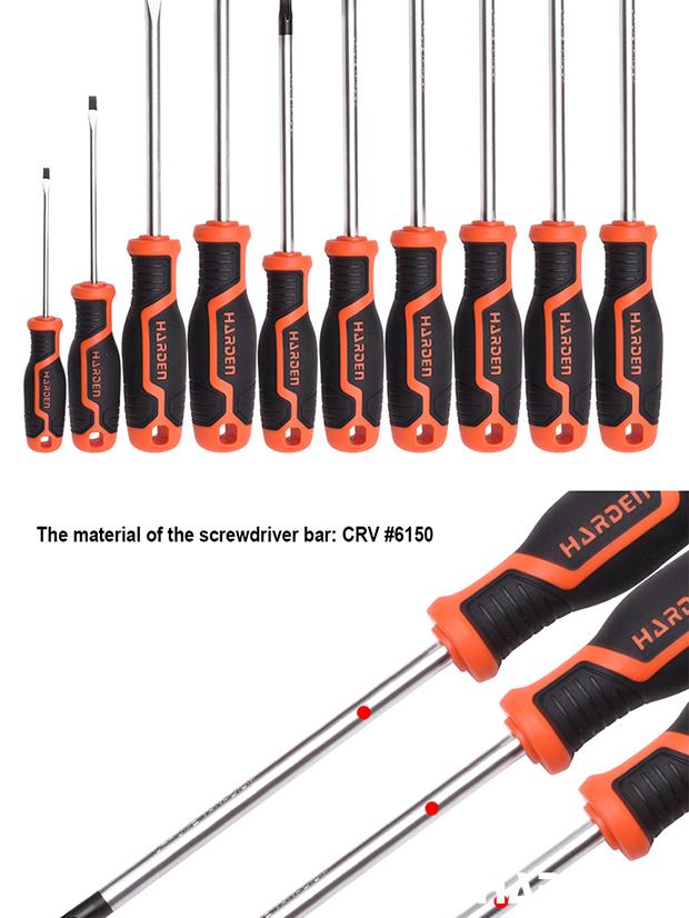 Jogo de Chaves de Fenda, Phillips e Torx HARDEN 100 mm (6 Peças)