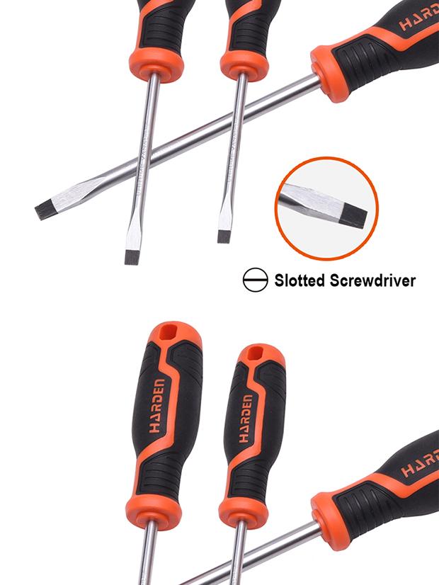 Jogo de Chaves de Fenda, Phillips e Torx HARDEN 100 mm (6 Peças)