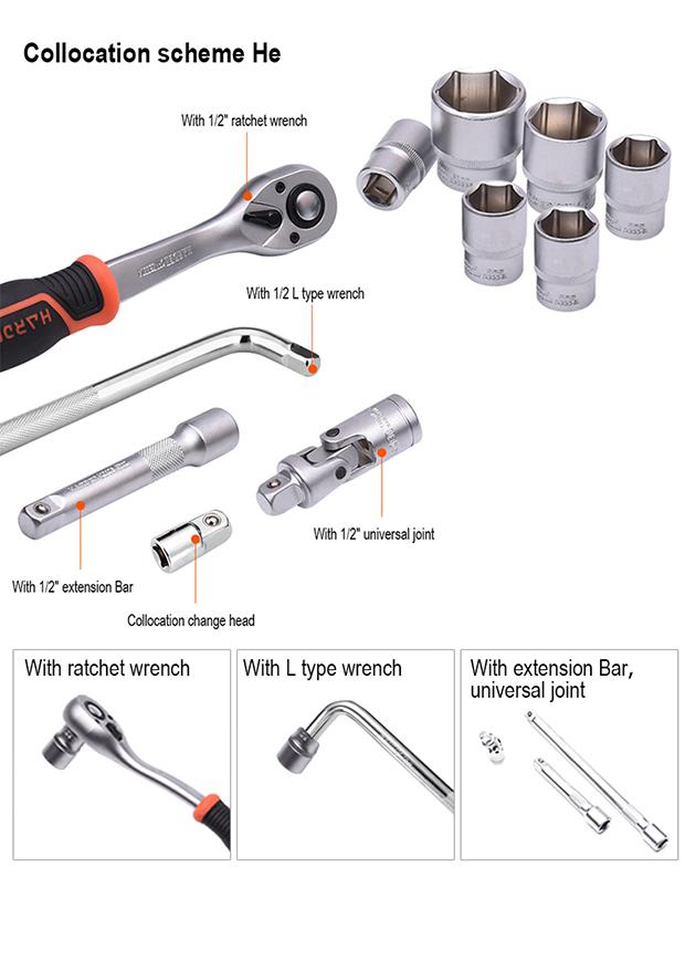 Soquete Sextavado 1/2" Harden – Aço CR-V de Alta Resistência para Uso Profissional