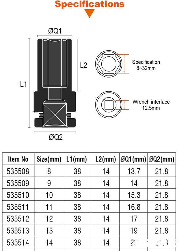 Soquete Sextavado 1/2" Harden – Aço CR-V de Alta Resistência para Uso Profissional