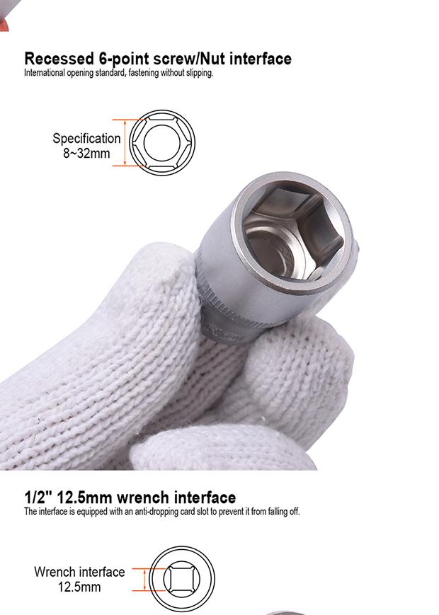 Soquete Sextavado 1/2" Harden – Aço CR-V de Alta Resistência para Uso Profissional