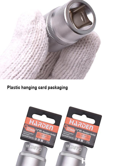 Soquete Sextavado 1/2" Harden – Aço CR-V de Alta Resistência para Uso Profissional