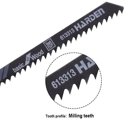 Jogo de Lâminas para Serra Tico-Tico 5 Peças HARDEN – Corte Rápido em Madeira e Compensado