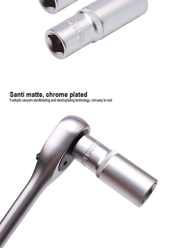 HARDEN – Soquete Longo Sextavado 1/2" em Aço CR-V (Várias Medidas)