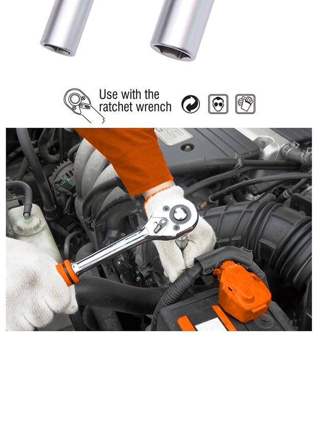 HARDEN – Soquete Longo Sextavado 1/2" em Aço CR-V (Várias Medidas)