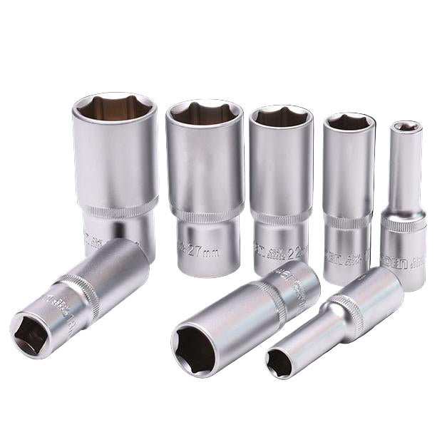 HARDEN – Soquete Longo Sextavado 1/2" em Aço CR-V (Várias Medidas)