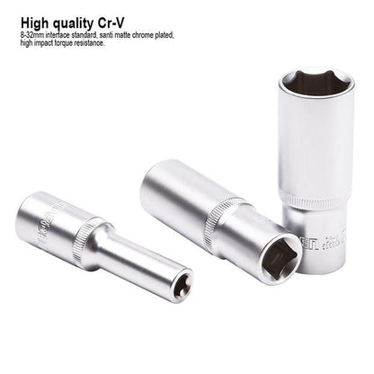 HARDEN – Soquete Longo Sextavado 1/2" em Aço CR-V (Várias Medidas)
