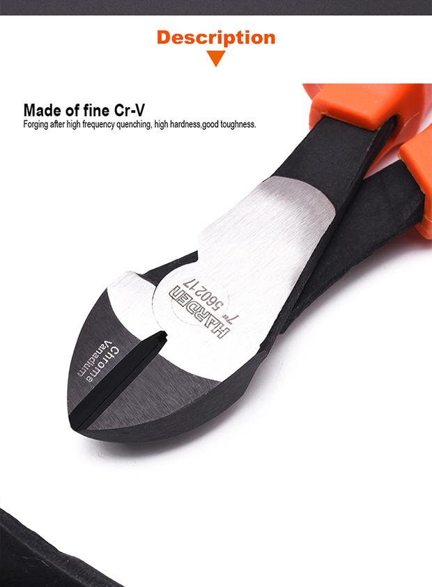 Alicate de Corte Diagonal 180 mm (7”) HARDEN em Aço Cromo Vanádio com Cabo Emborrachado