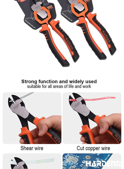 Alicate de Corte Diagonal 180 mm (7”) HARDEN em Aço Cromo Vanádio com Cabo Emborrachado