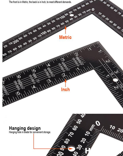 Esquadro de Aço HARDEN 600x400mm (23,62x15,75") Espessura 2,0mm com Graduação Impressa