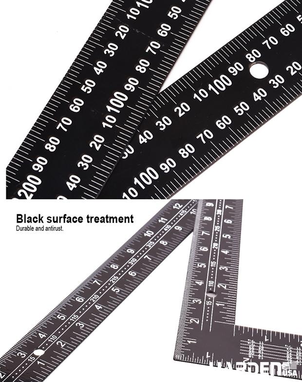 Esquadro de Aço HARDEN 600x400mm (23,62x15,75") Espessura 2,0mm com Graduação Impressa