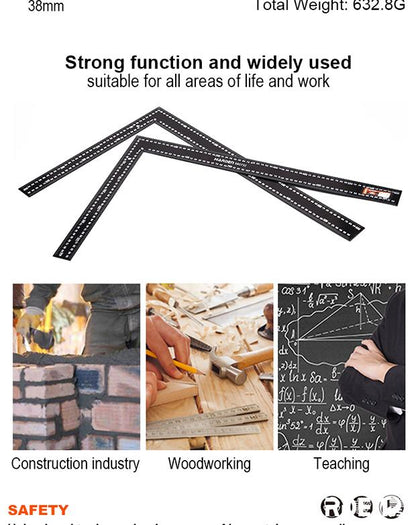 Esquadro de Aço HARDEN 600x400mm (23,62x15,75") Espessura 2,0mm com Graduação Impressa