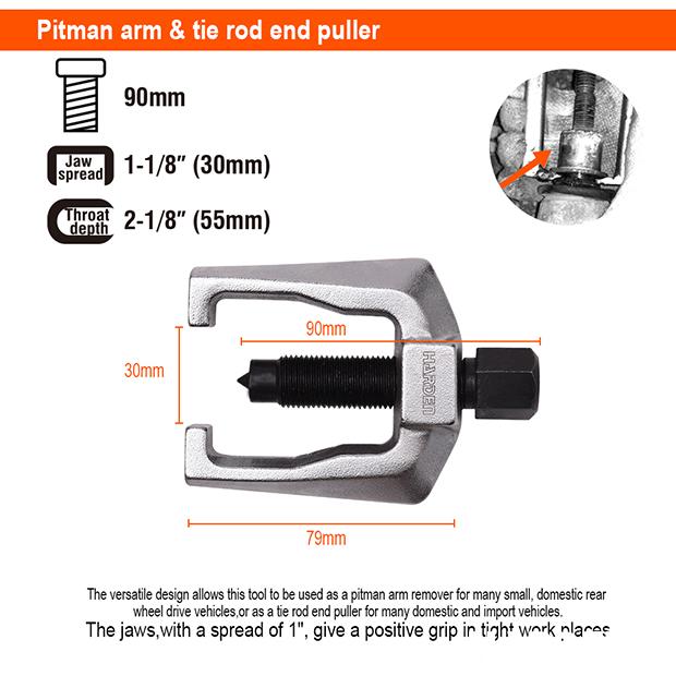 Jogo Extrator de Pivôs e Terminais HARDEN 5 Peças em Aço Carbono com Maleta