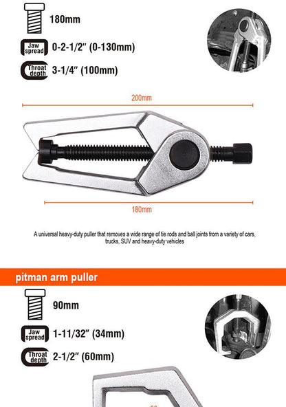 Jogo Extrator de Pivôs e Terminais HARDEN 5 Peças em Aço Carbono com Maleta