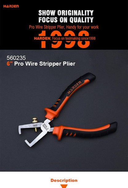 Alicate Decapador HARDEN 6" (152 mm) – Corte, Decapagem e Crimpagem com Alta Precisão