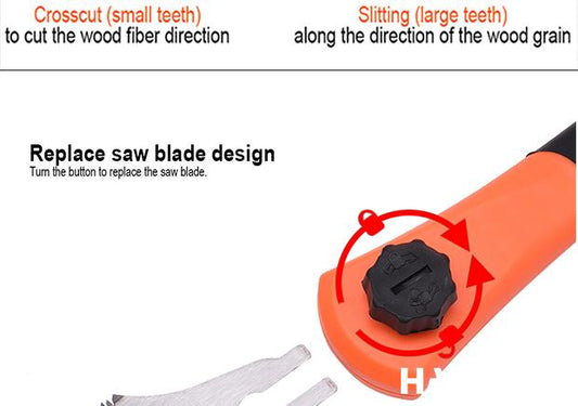 Serrote Japonês Duas Lâminas 26" HARDEN com Cabo em TPR – Dente Duplo Afiado para Madeira