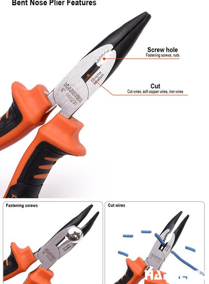 Alicate Bico Torto 150 mm (6") Harden – Aço CRV, Cabo Ergonômico e Acabamento Anticorrosão