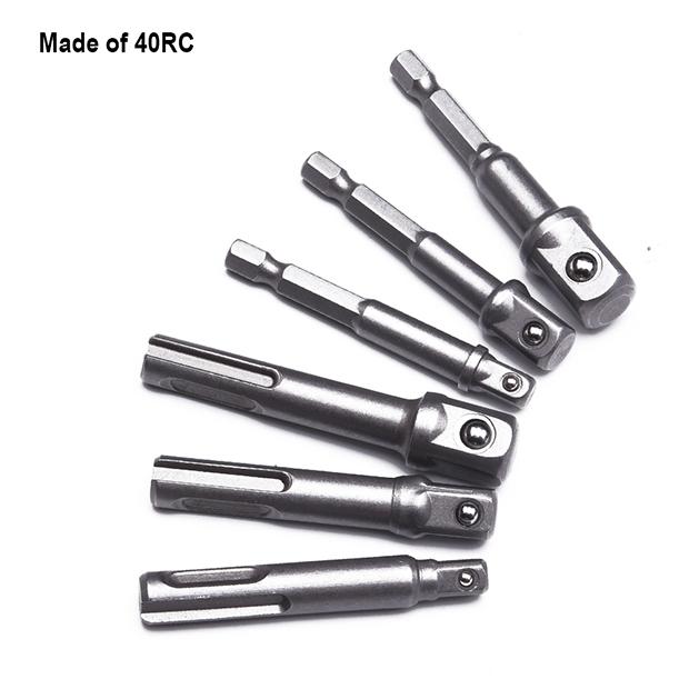 Jogo de Adaptadores Sextavados HARDEN 3 Peças – 1/4” (6,35 mm), 3/8” (9,5 mm) e 1/2” (12,7 mm) em Aço 40CR para Parafusadeiras e Hobistas