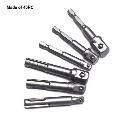 Jogo de Adaptadores Sextavados HARDEN 3 Peças – 1/4” (6,35 mm), 3/8” (9,5 mm) e 1/2” (12,7 mm) em Aço 40CR para Parafusadeiras e Hobistas