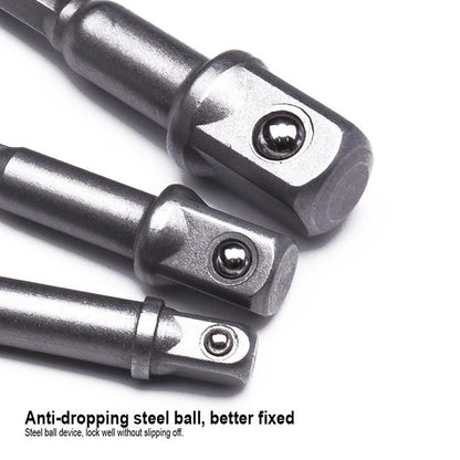 Jogo de Adaptadores Sextavados HARDEN 3 Peças – 1/4” (6,35 mm), 3/8” (9,5 mm) e 1/2” (12,7 mm) em Aço 40CR para Parafusadeiras e Hobistas