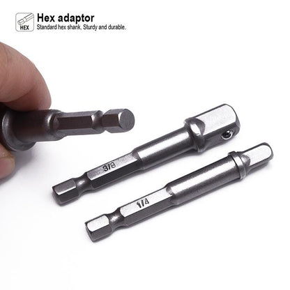 Jogo de Adaptadores Sextavados HARDEN 3 Peças – 1/4” (6,35 mm), 3/8” (9,5 mm) e 1/2” (12,7 mm) em Aço 40CR para Parafusadeiras e Hobistas