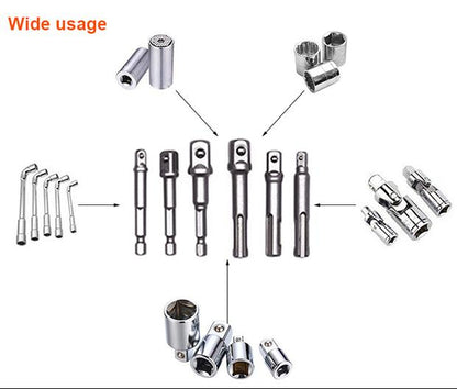 Jogo de Adaptadores Sextavados HARDEN 3 Peças – 1/4” (6,35 mm), 3/8” (9,5 mm) e 1/2” (12,7 mm) em Aço 40CR para Parafusadeiras e Hobistas