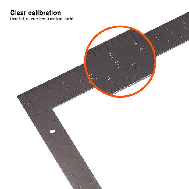 Esquadro de Aço Médio Carbono HARDEN 600x400mm (23,62x15,75") com Graduação em Alto-Relevo