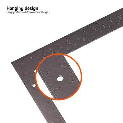 Esquadro de Aço Médio Carbono HARDEN 600x400mm (23,62x15,75") com Graduação em Alto-Relevo