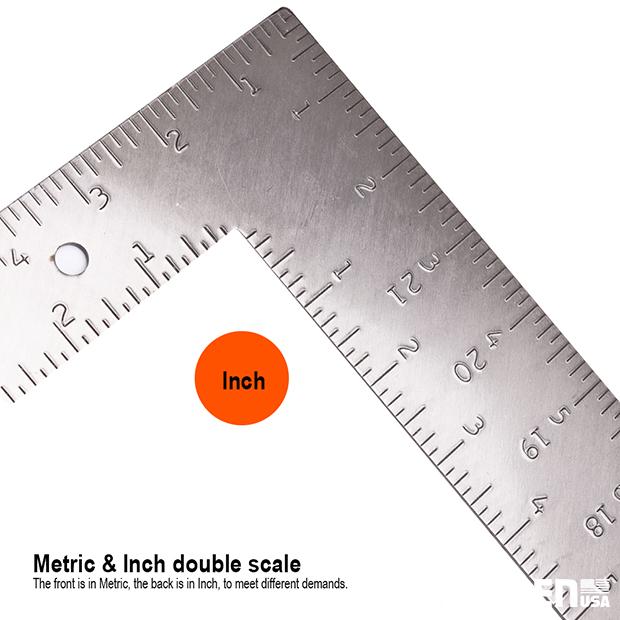 Esquadro de Aço Médio Carbono HARDEN 600x400mm (23,62x15,75") com Graduação em Alto-Relevo