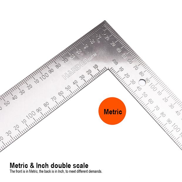 Esquadro de Aço Médio Carbono HARDEN 600x400mm (23,62x15,75") com Graduação em Alto-Relevo