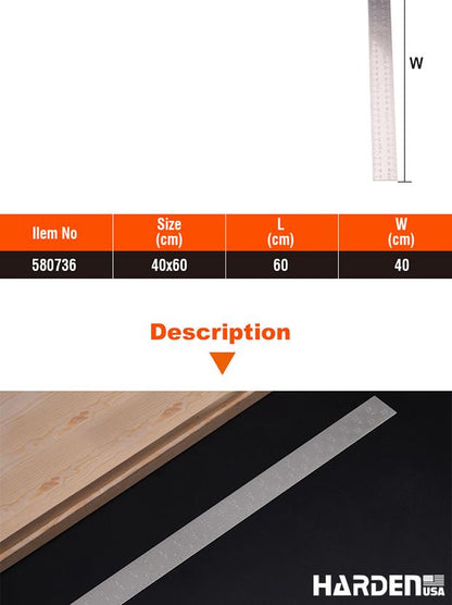 Esquadro de Aço Médio Carbono HARDEN 600x400mm (23,62x15,75") com Graduação em Alto-Relevo