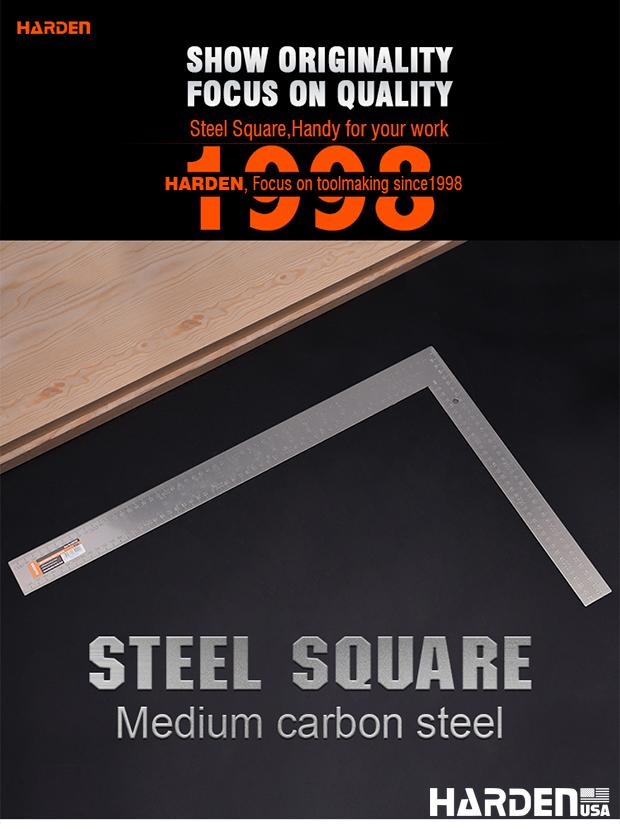 Esquadro de Aço Médio Carbono HARDEN 600x400mm (23,62x15,75") com Graduação em Alto-Relevo