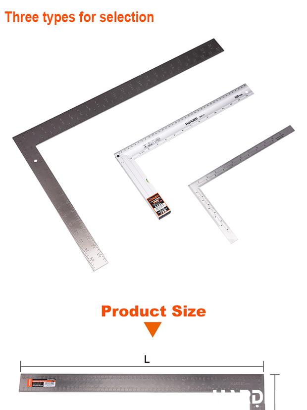 Esquadro de Aço Médio Carbono HARDEN 600x400mm (23,62x15,75") com Graduação em Alto-Relevo