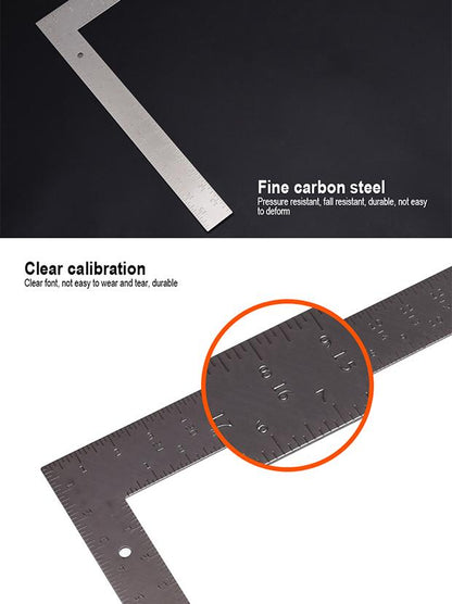 Esquadro de Aço Médio Carbono HARDEN 600x400mm (23,62x15,75") com Graduação em Alto-Relevo