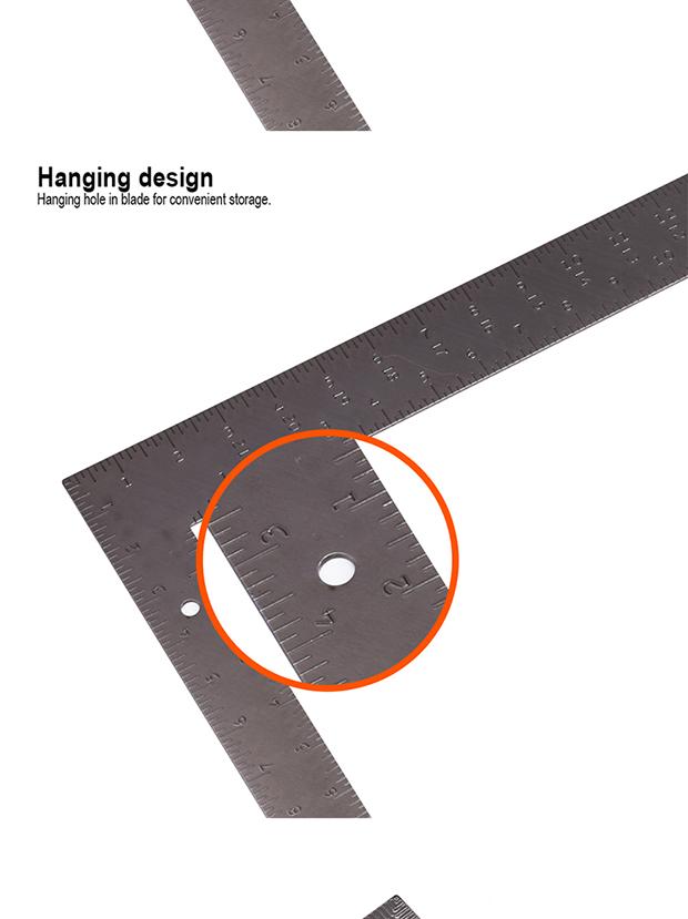 Esquadro de Aço Médio Carbono HARDEN 600x400mm (23,62x15,75") com Graduação em Alto-Relevo