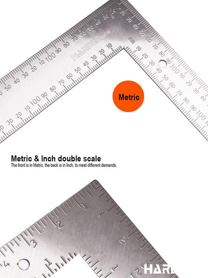 Esquadro de Aço Médio Carbono HARDEN 600x400mm (23,62x15,75") com Graduação em Alto-Relevo