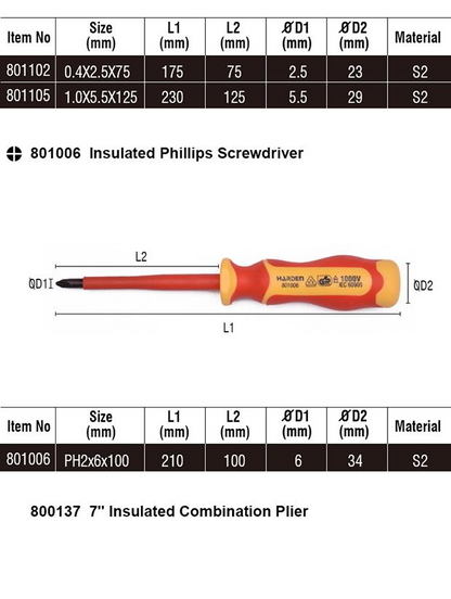 Conjunto de Ferramentas Isoladas - 6 Peças