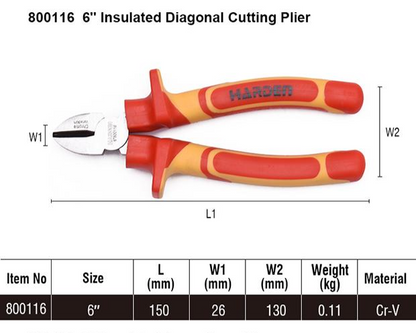 Jogo de Ferramentas Isoladas HARDEN 11 Peças – Certificado VDE/GS – Alicates, Chaves e Testador de Voltagem