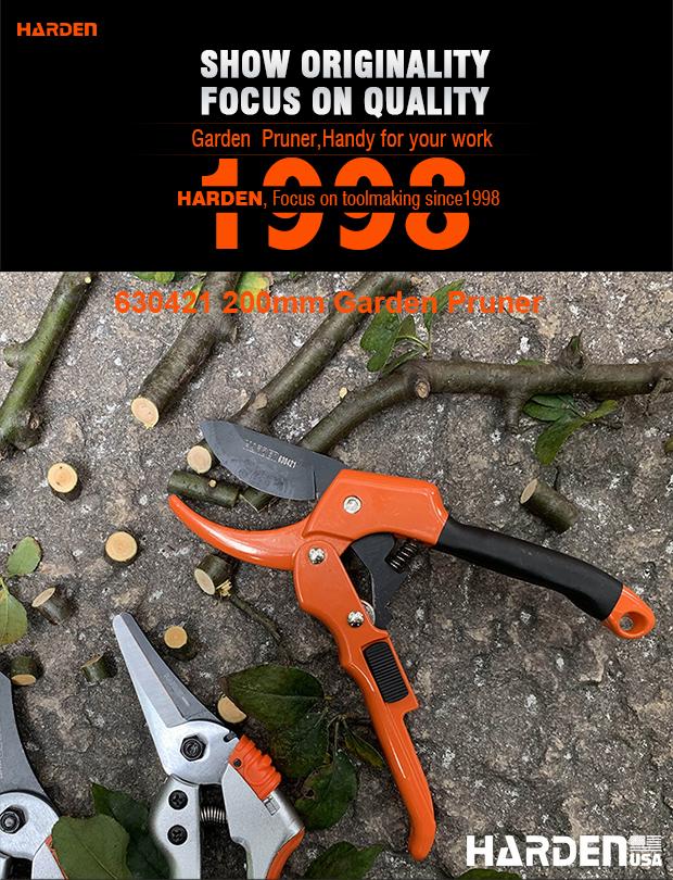 Tesoura de Jardim HARDEN 8" – Lâmina SK5 de Alta Precisão para Poda Profissional