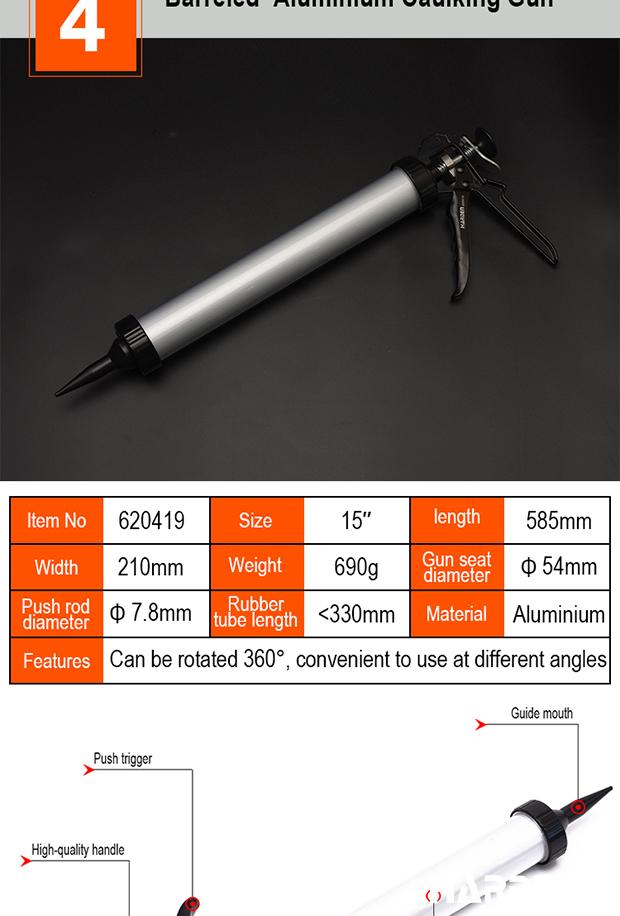 Aplicador de Silicone 15'' HARDEN em Alumínio com Alta Pressão