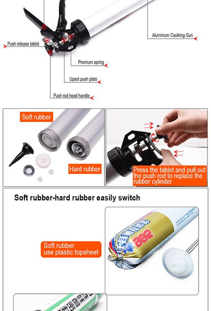 Aplicador de Silicone 15'' HARDEN em Alumínio com Alta Pressão