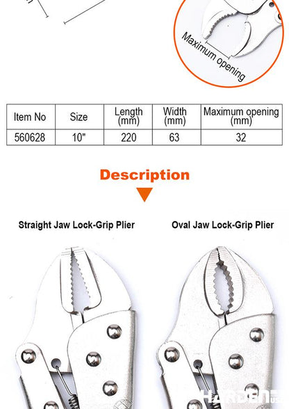 Alicate Lock-Grip de Mandíbula Oval 10"