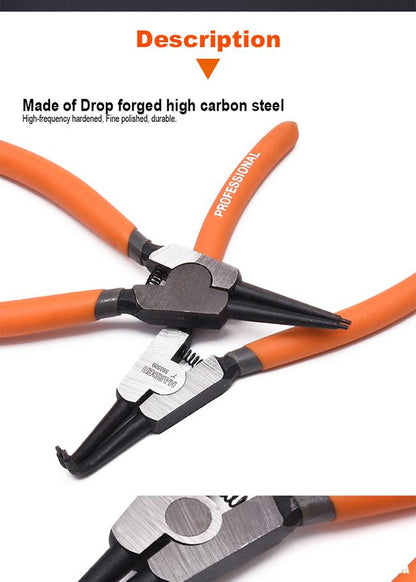Jogo de Alicates para Anéis de Retenção 180 mm (7”) 4 Peças HARDEN em Aço Carbono Forjado
