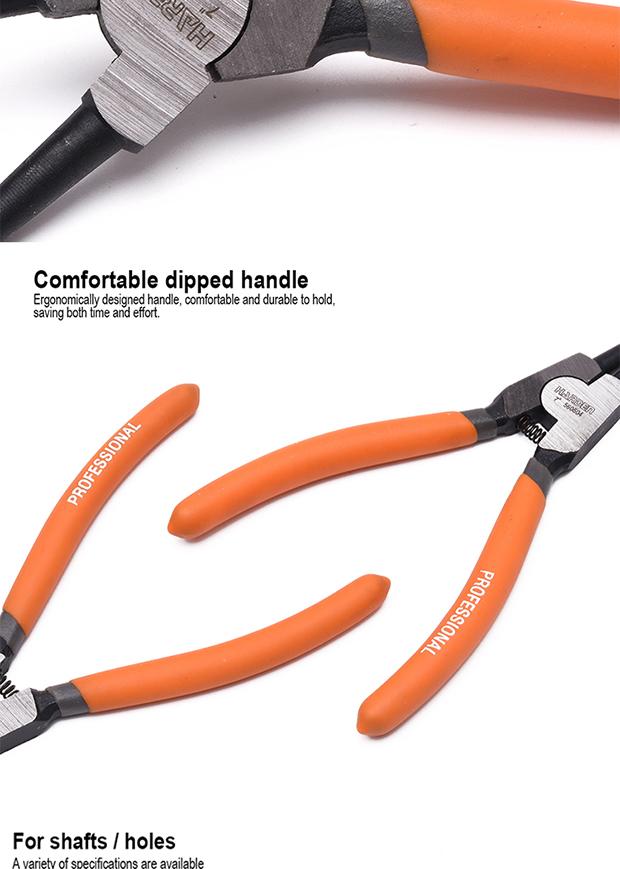 Jogo de Alicates para Anéis de Retenção 180 mm (7”) 4 Peças HARDEN em Aço Carbono Forjado