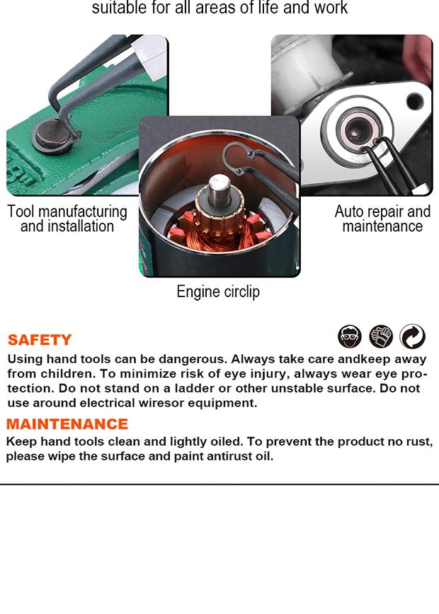 Jogo de Alicates para Anéis de Retenção 180 mm (7”) 4 Peças HARDEN em Aço Carbono Forjado