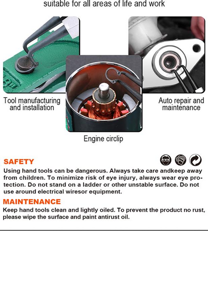Jogo de Alicates para Anéis de Retenção 180 mm (7”) 4 Peças HARDEN em Aço Carbono Forjado