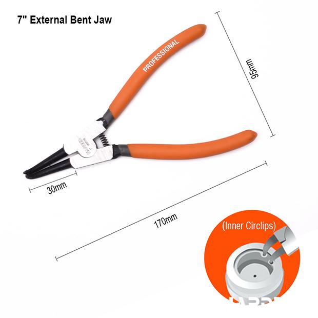 Jogo de Alicates para Anéis de Retenção 180 mm (7”) 4 Peças HARDEN em Aço Carbono Forjado