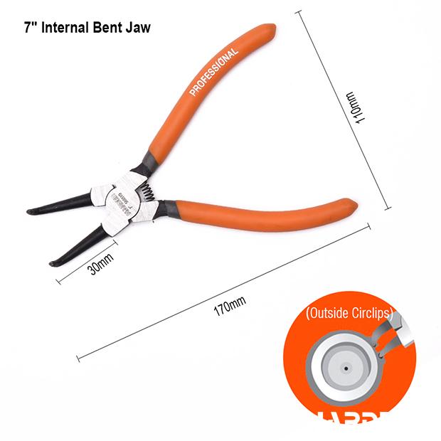 Jogo de Alicates para Anéis de Retenção 180 mm (7”) 4 Peças HARDEN em Aço Carbono Forjado