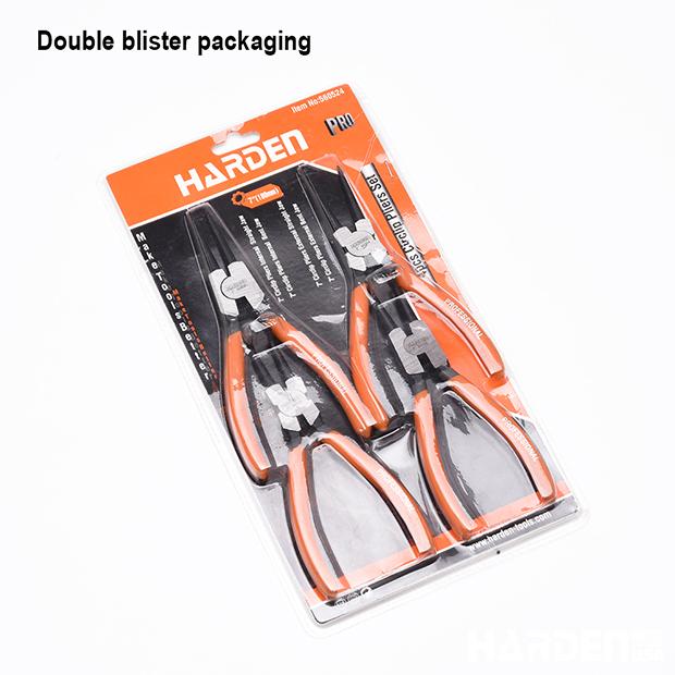 Jogo de Alicates para Anéis de Retenção 180 mm (7”) 4 Peças HARDEN em Aço Carbono Forjado