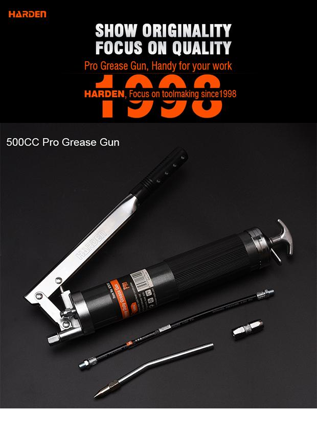 Pistola de Graxa Harden 500CC com Cabeçote Reforçado e Empunhadura Ergonômica